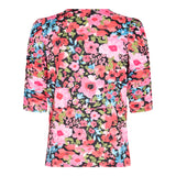 LOTUS-LS-WRAP-BLOUSE - BLACK PINK FLOWER