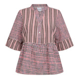 ELLIE-BLOUSE - BROWN PINK MIX