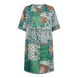 PATTY-SS-TUNIC - GREEN PATCHWORK