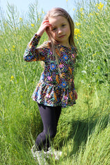 ALMA-LS-FRILL-TSHIRT (KIDS) - FLOWER FORREST