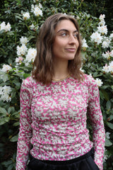 MESH TOP - BRUSHY FLOWERS