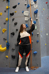 NIA TRACK PANTS - BLACK ORANGE SAND