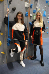 NIA TRACK JACKET - BLACK ORANGE SAND