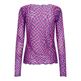 MESH TOP - SQUIZZY CHECKS PINK