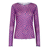 MESH TOP - SQUIZZY CHECKS PINK