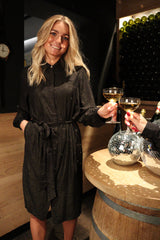 INA-LS-SHIRT-DRESS - BLACK GOLD