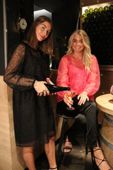 DIBBY-SLIT-PANTS - BLACK SATEEN