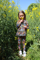 ALMA-LS-FRILL-TSHIRT (KIDS) - FLOWER FORREST