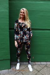 ALMA-LS-SMOCK-TOP - BLACK MULTICOLOR PAISLEY