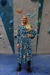 GRAFFI-DRESS - BLUE BLACK PRINT