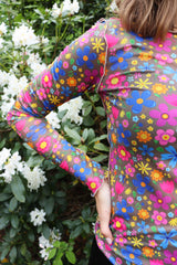 MESH TOP - FUNNY FLOWERS BROWN