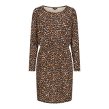 ALMA-LS-STRAIGHT-DRESS - SAND BLACK LEO