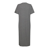 ALMA-TSHIRT-DRESS - BLACK CREME STRIPE