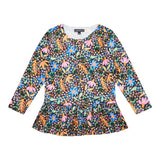 ALMA-LS-FRILL-TSHIRT (KIDS) - FLOWER FORREST