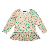 ALMA-LS-FRILL-TSHIRT (KIDS) - CLOVER PRINT