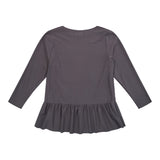 ALMA-LS-FRILL-TSHIRT (KIDS) - DARK GRAY