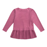 ALMA-LS-FRILL-TSHIRT (KIDS) - DARK RASPBERRY