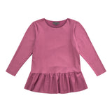 ALMA-LS-FRILL-TSHIRT (KIDS) - DARK RASPBERRY