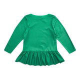 ALMA-LS-FRILL-TSHIRT (KIDS) - GRASS GREEN