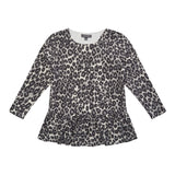 ALMA-LS-FRILL-TSHIRT (KIDS) - GREY BLACK LEO