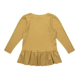 ALMA-LS-FRILL-TSHIRT (KIDS) - HONEY GOLD