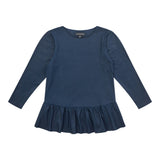 ALMA-LS-FRILL-TSHIRT (KIDS) - NAVY1