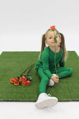 ALMA-LS-FRILL-TSHIRT (KIDS) - GRASS GREEN