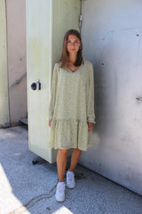SHIRLEY DRESS - DUSTY LIME