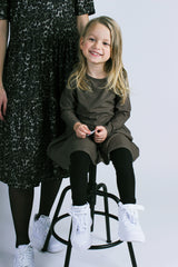 ALMA-LS-BABYDOLL-DRESS (KIDS) - ARMY1