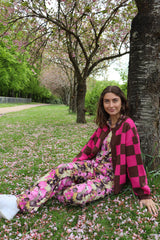 MAGGIE PANTS - PINK CHOCO PRINT