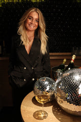 DIBBY-BLAZER - BLACK SATEEN