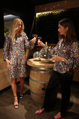 DIBBY-SLIT-PANTS - BLACK SATEEN