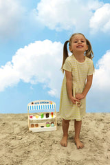 NATALIA-SS-DRESS-KIDS - YELLOW CREME STRIPE