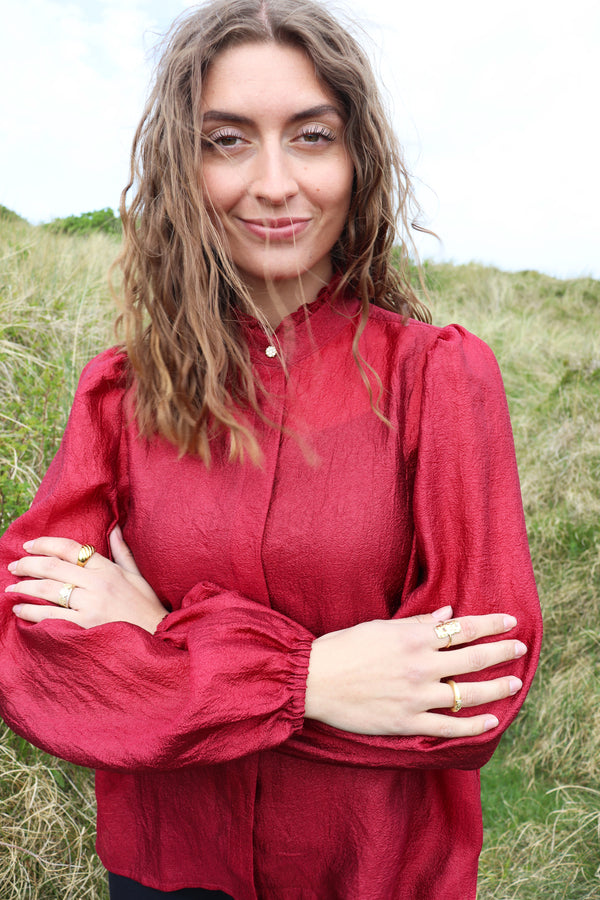 IANNA-LS-SHIRT - DARK RASBERRY