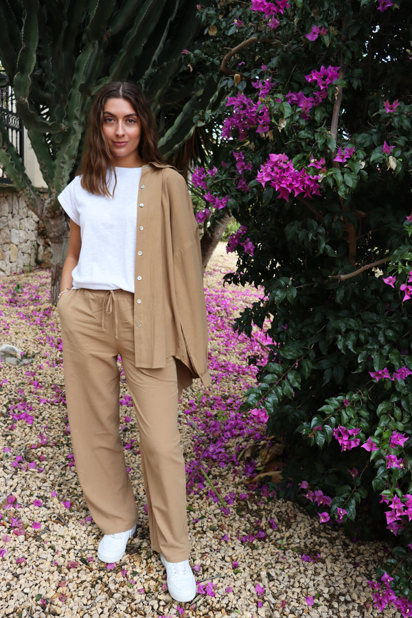 LINE PANTS - BROWN