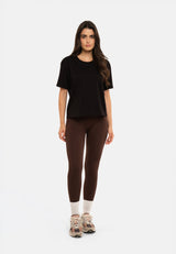 NINNA-RIB-LEGGING - COFFEE BEAN