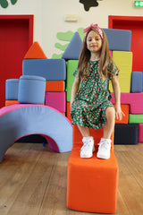 ALMA-SS-BABYDOLL-DRESS (KIDS) - GREEN PINK FLOWERS
