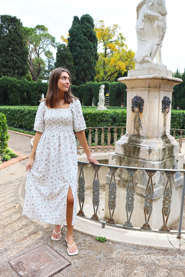 GRO-DRESS - CREME PINK FLOWER