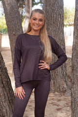 ALMA-LEGGINGS (FLEECE) - DARK CHOCOLATE