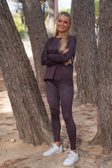 ALMA-LEGGINGS (FLEECE) - DARK CHOCOLATE