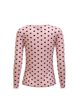 MESH LS TSHIRT, FLOCK - ROSE HEART