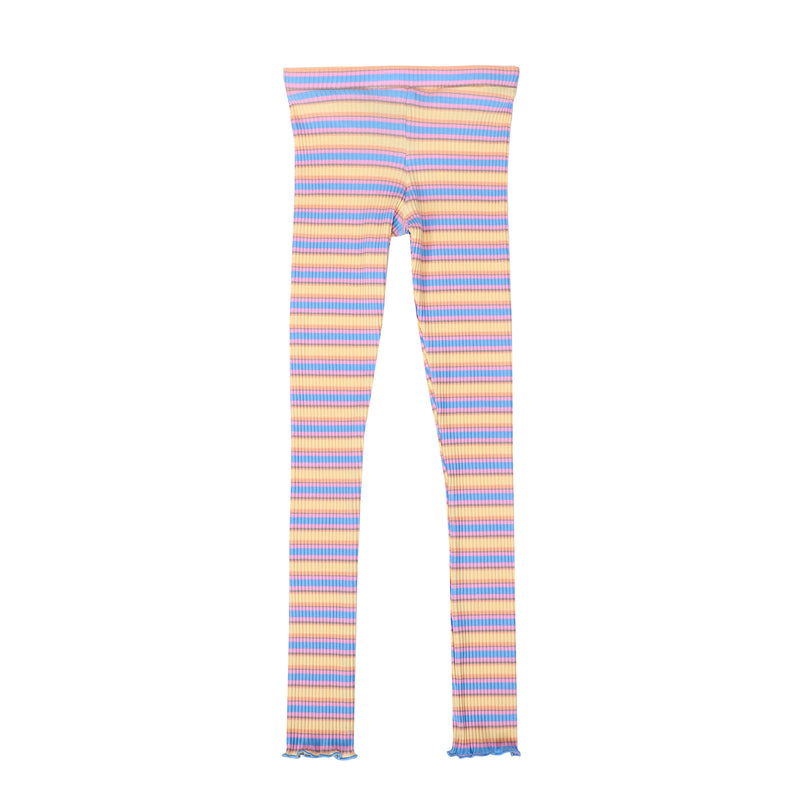 NATALIA LEGGINGS-KIDS - YELLOW ROSE BLUE STRIPE