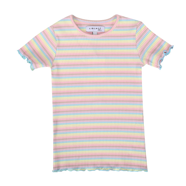 NATALIA-SS-BLOUSE-KIDS - DUSTY MULTICOLOR STRIPE