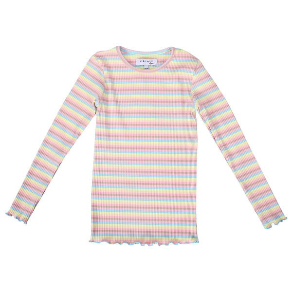 NATALIA-LS-BLOUSE-KIDS - DUSTY MULTICOLOR STRIPE