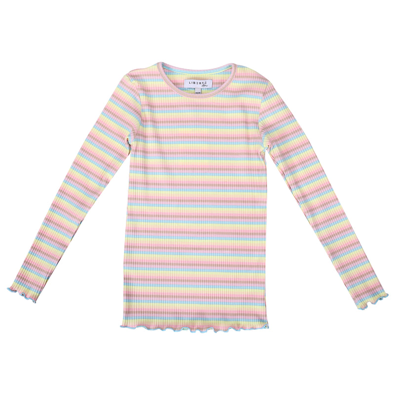 NATALIA-LS-BLOUSE-KIDS - DUSTY MULTICOLOR STRIPE