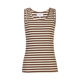 NATALIA TANK TOP - BROWN CREME STRIPE