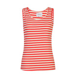 NATALIA TANK TOP - LOBSTER RED CREME STRIPE