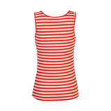 NATALIA TANK TOP - LOBSTER RED CREME STRIPE