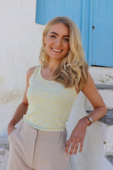 NATALIA TANK TOP - YELLOW CREME STRIPE