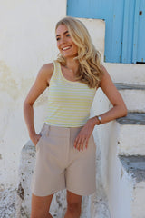 NATALIA TANK TOP - YELLOW CREME STRIPE